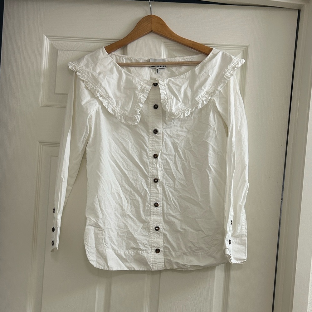 Ganni Collar Button-Down Shirt